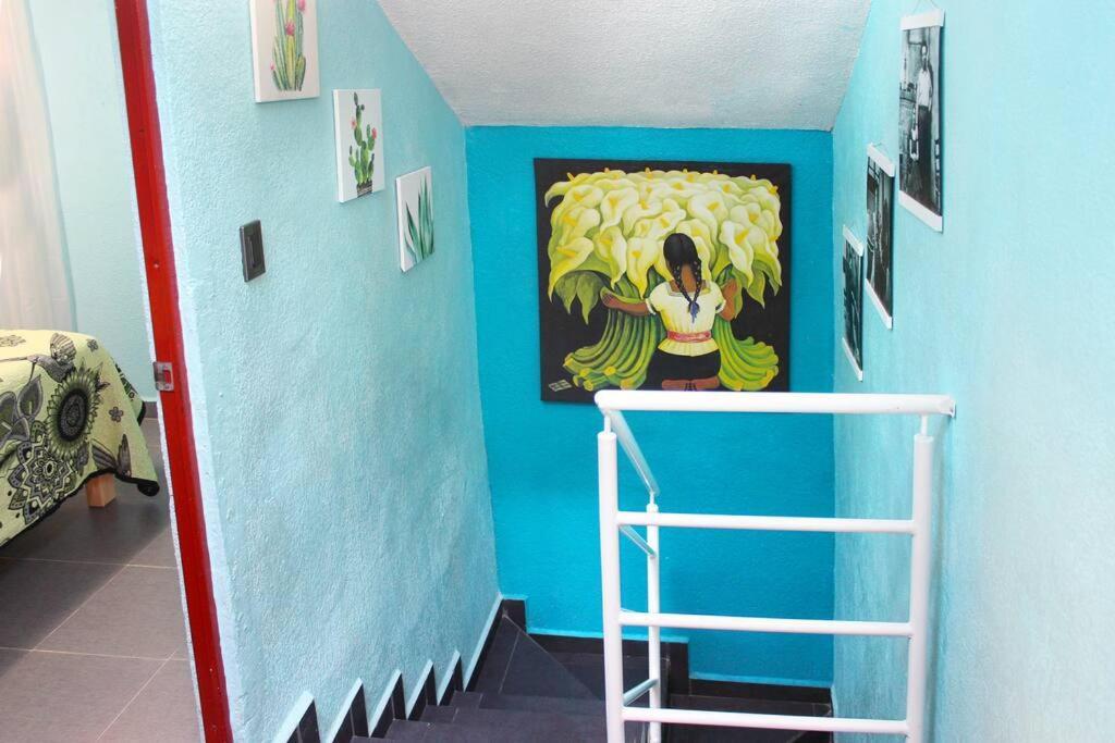 Villa Colorida Casa Azul En Texcoco Centro Wifi Cocina à Texcoco de Mora Extérieur photo