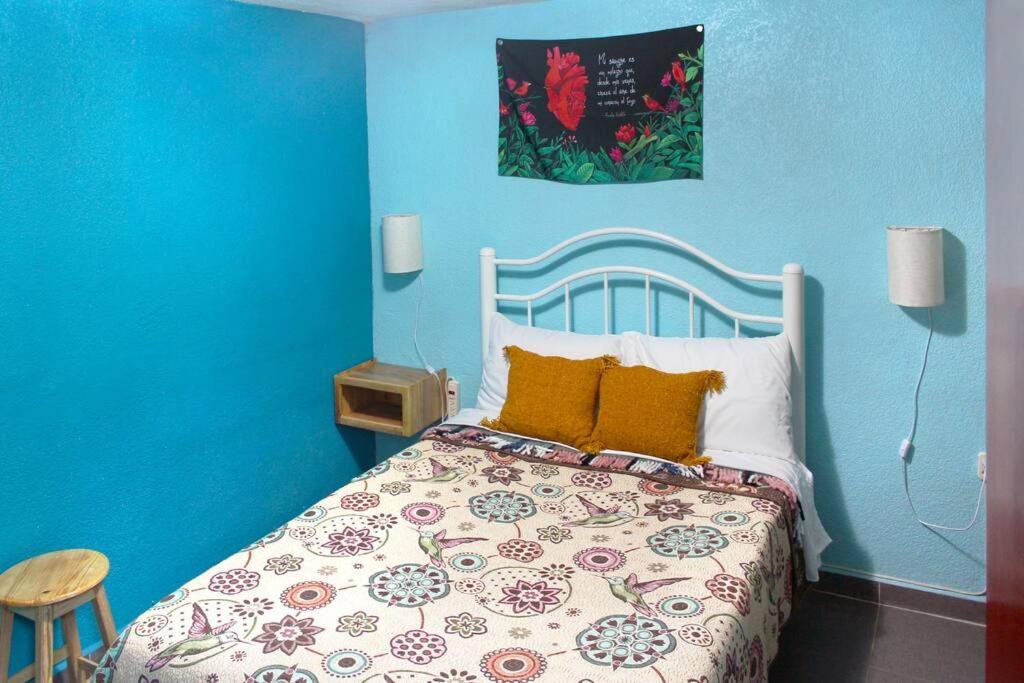 Villa Colorida Casa Azul En Texcoco Centro Wifi Cocina à Texcoco de Mora Extérieur photo